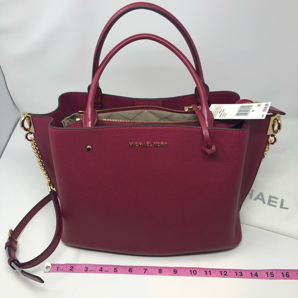 MICHAEL KORS Arielle Lg Satchel, Leather Berry NWT - Picture 15 of 15